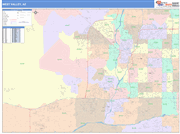 West Valley Metro Area Wall Map Color Cast Style